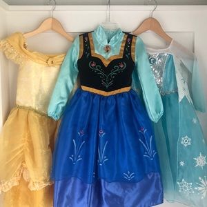 3 Disney Princess Dresses-Elsa, Ana, Belle sz 3 Sm